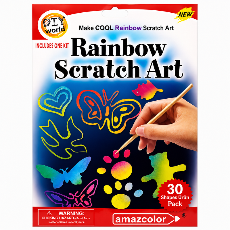Zestaw zdrapek Glitter Scratch Art holograficzne brokatowe 30 wzorów