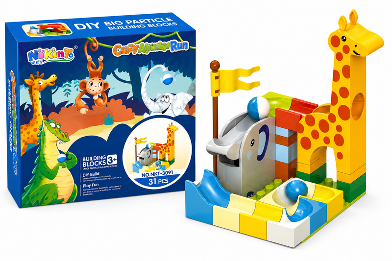 KLOCKI TOR KULKOWY MARBLE RUN ŻYRAFA 31 EL DLA DZIECI 3+ PREZENT DIY ZESTAW