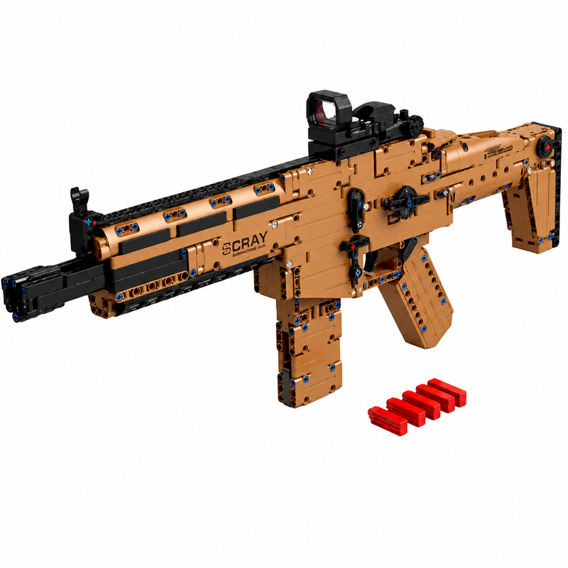 Klocki konstrukcyjne Karabin SCAR-L Brązowy – 1090 elementów