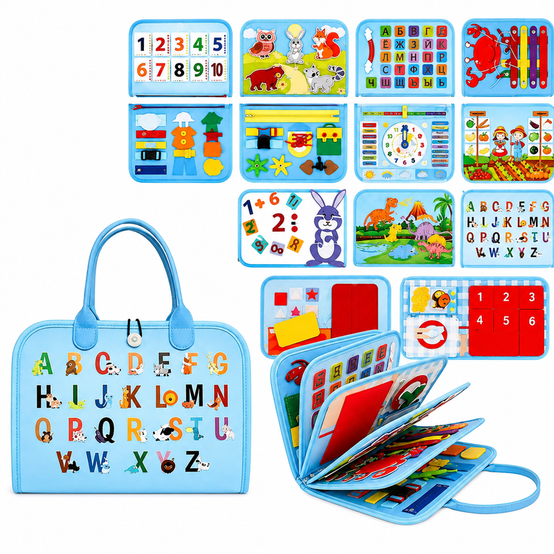 KSIĄŻECZKA SENSORYCZNA MONTESSORI XXL QUIET BOOK EDUKACYJNA DLA DZIECI