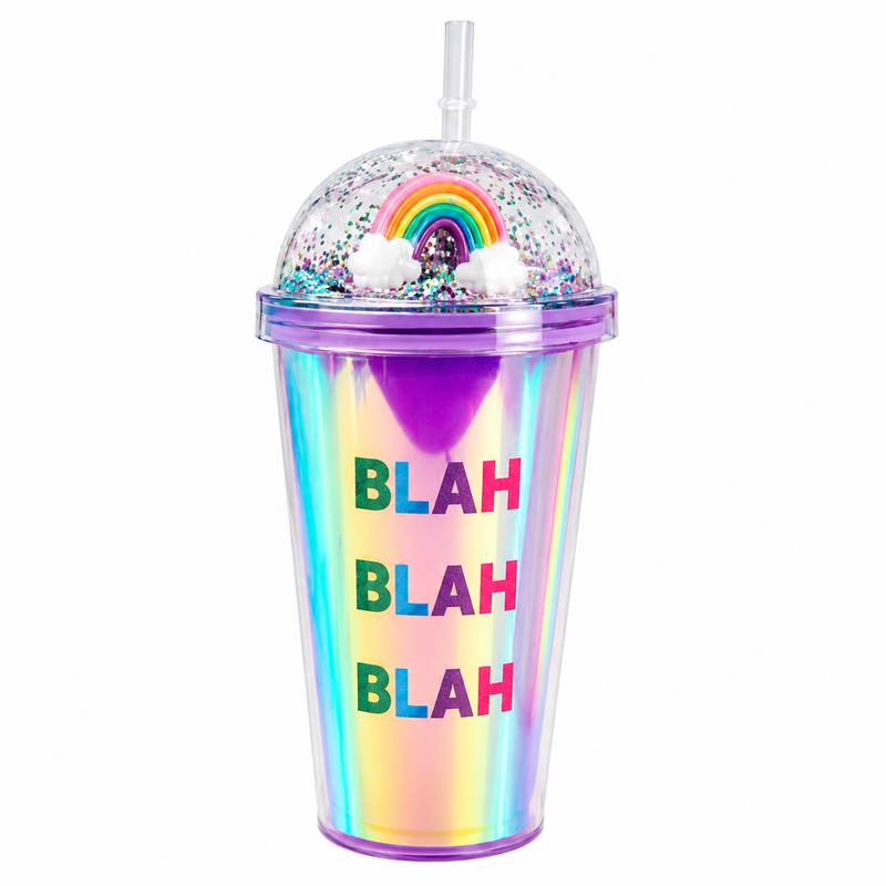 KUBEK ZE SŁONKĄ I POKRYWKĄ CHAMELEON 450ML TUMBLER RAINBOW XXL