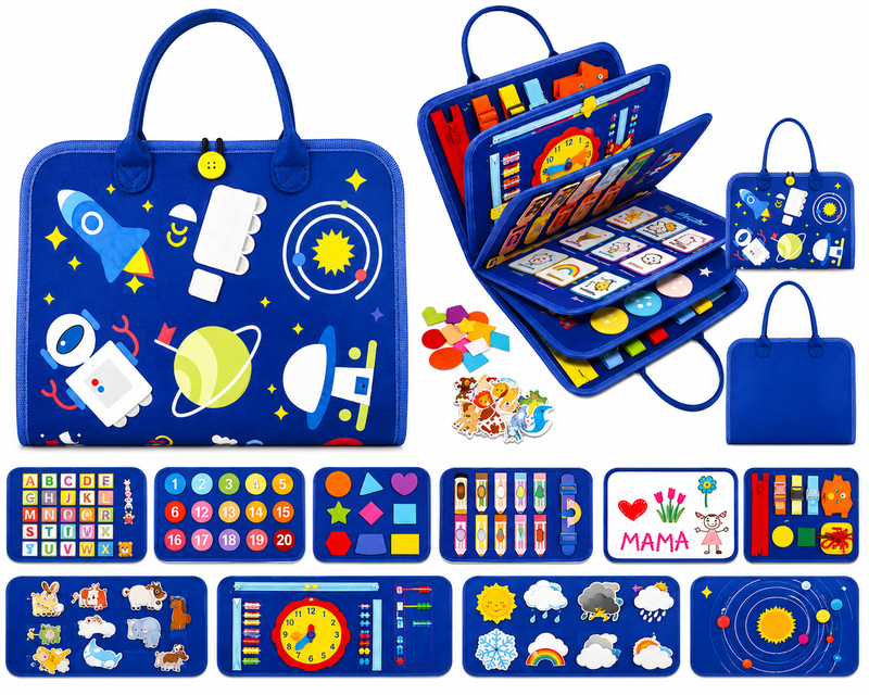 KSIĄŻECZKA SENSORYCZNA MONTESSORI XXL QUIET BOOK EDUKACYJNA DLA DZIECI