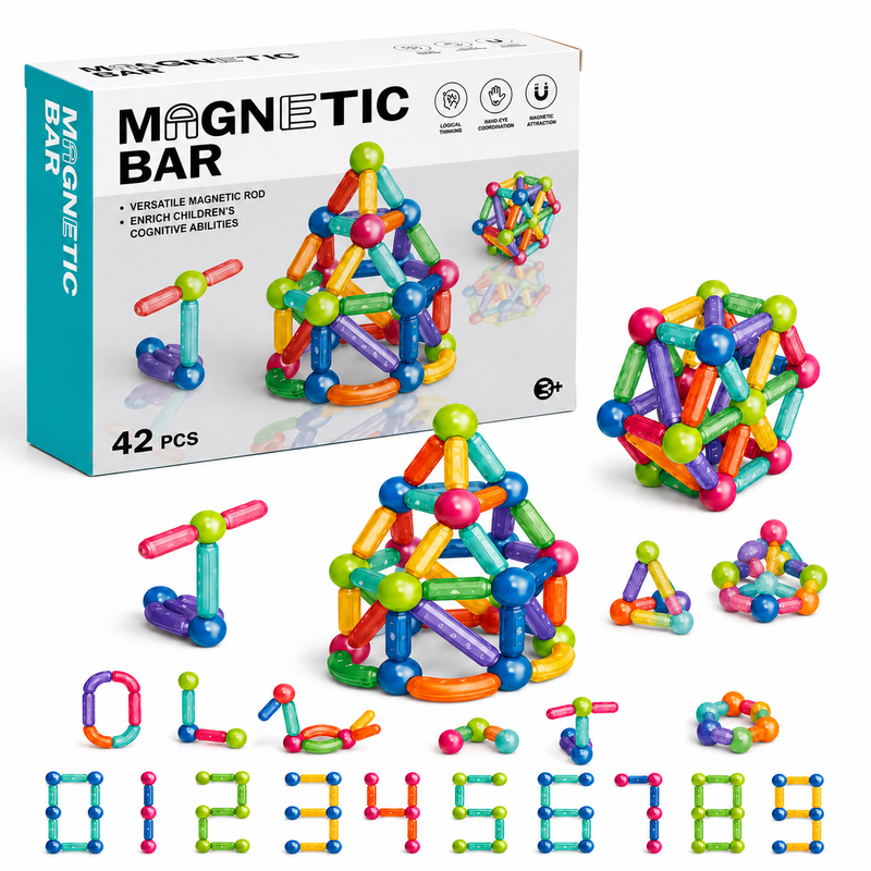 Patyczki Magnetyczne i Kulki Zestaw Konstrukcyjny 3D 42el Edu Prezent 3+
