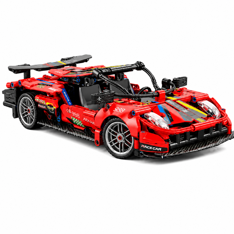 Klocki konstrukcyjne Samochód Sportowy Czerwony 1:18 Pull-Back – 426 elementów