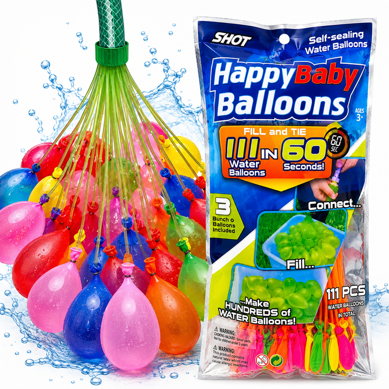 Wodne balony samonapełniające 111 szt. z konektorem – zestaw