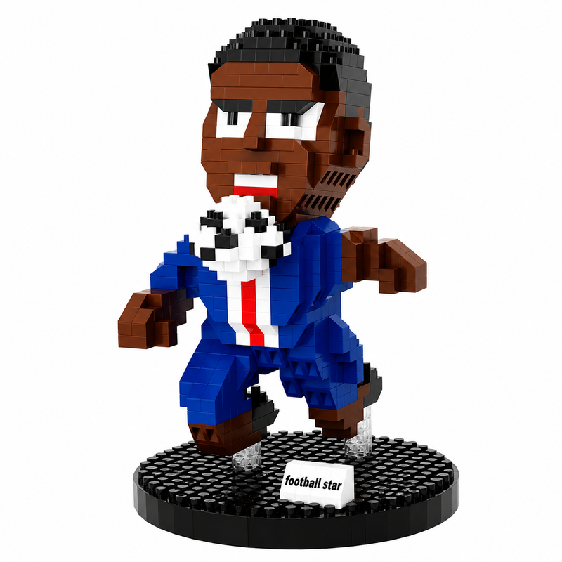 KLOCKI MINI FOOTBALL STAR PIŁKARZ 540 EL FIGURKA KONSTRUKTOR 14CM