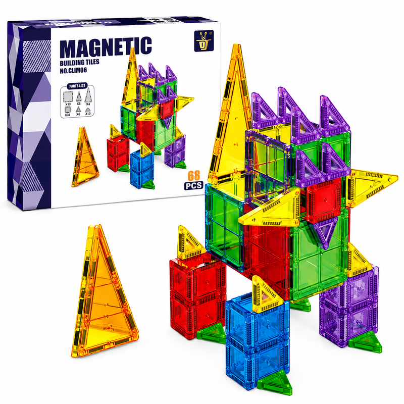 Klocki Magnetyczne 68 el. Zestaw 3D STEM DIY Robot dla Dzieci 3+ Edukacyjne