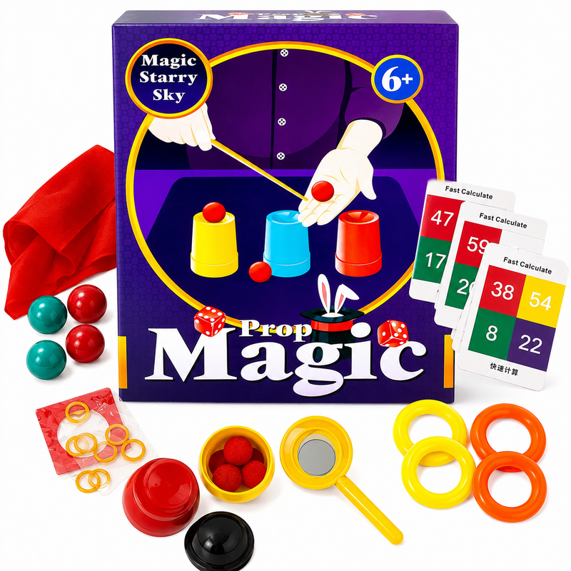 Magiczny Zestaw Iluzjonisty dla Dzieci – 7 Sztuczek Rekwizyty Magia 6+