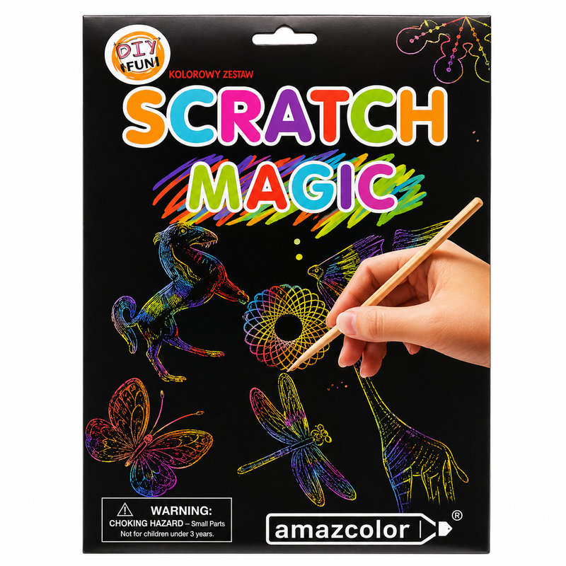 Zestaw zdrapek Glitter Scratch Art holograficzne brokatowe 30 wzorów