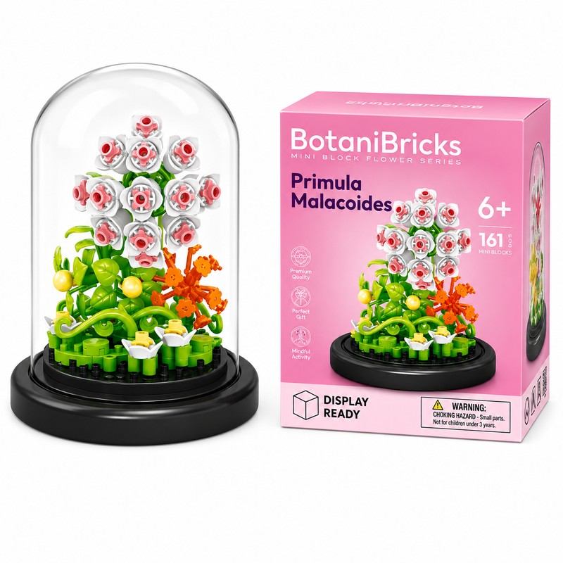 Klocki BotaniBricks Pierwiosnek ślimakowaty pod kloszem 161 el prezent 6+
