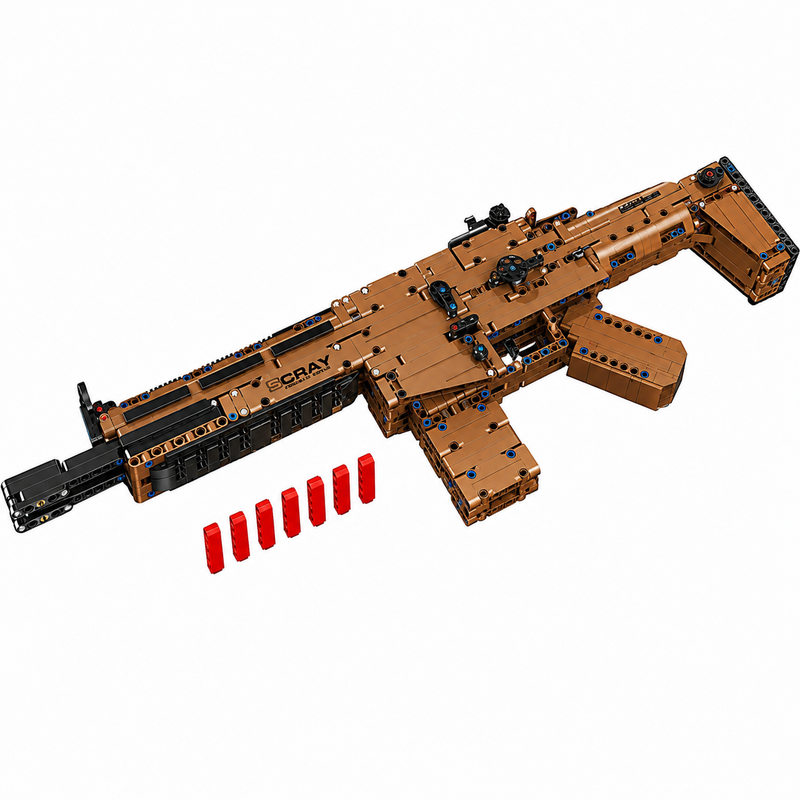 Klocki konstrukcyjne Karabin SCAR-L Brązowy – 1090 elementów