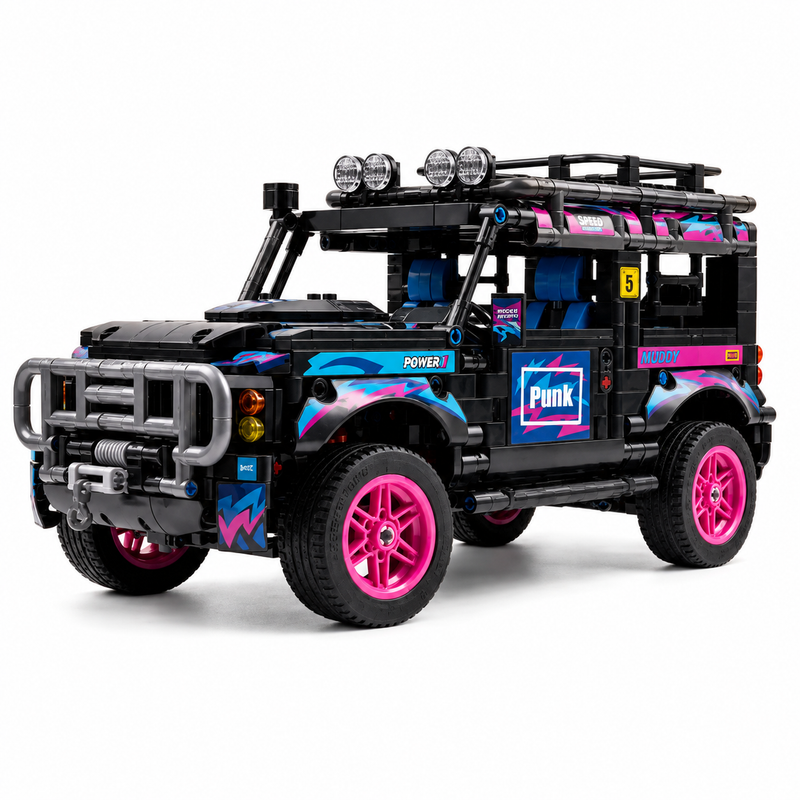 Klocki konstrukcyjne Samochód Terenowy 4x4 Cyberpunk 1:14 Pull-Back – 768 elementów