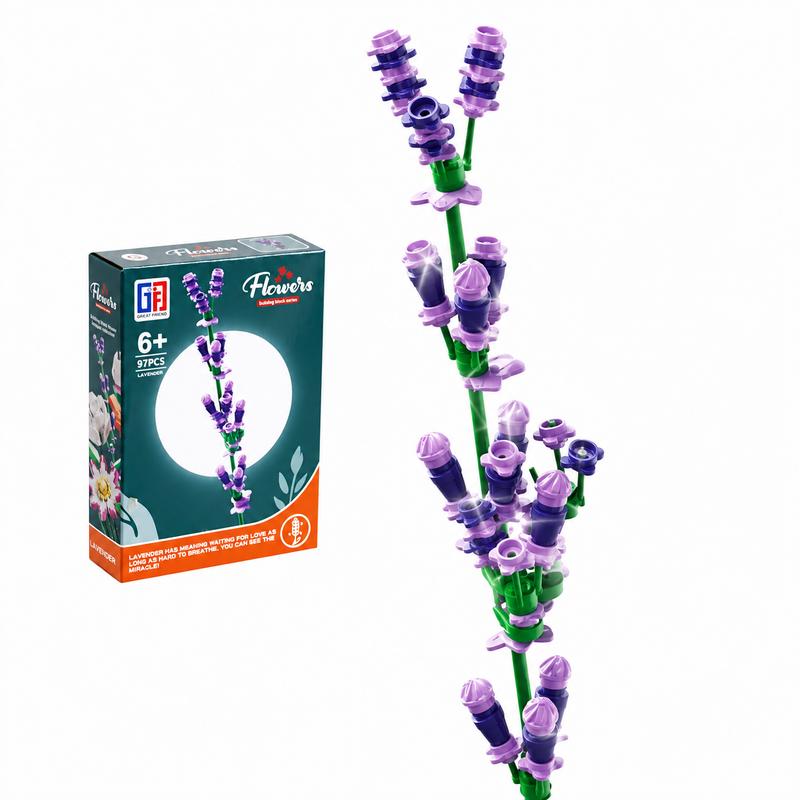 Klocki Flowers Lawenda 97 elem. kwiaty dekoracyjne prezent do domu DIY 6+