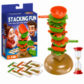 GRA ZRĘCZNOŚCIOWA STACKING FUN UKŁADANIE NACZYŃ BURGER KLEPSYDRA DLA DZIECI