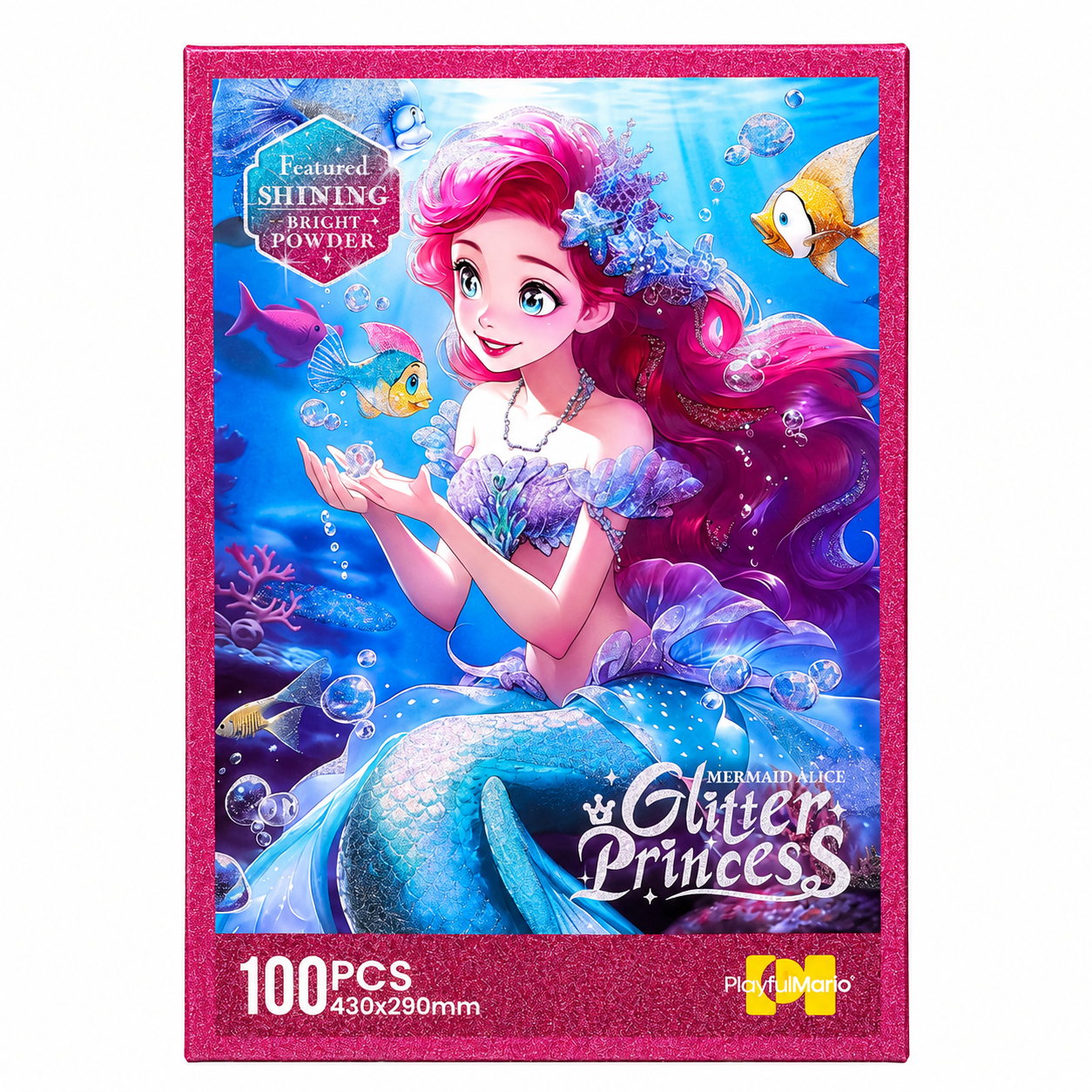 Puzzle syrenka brokatowe Glitter Princess 100 elementów dla dzieci 3+