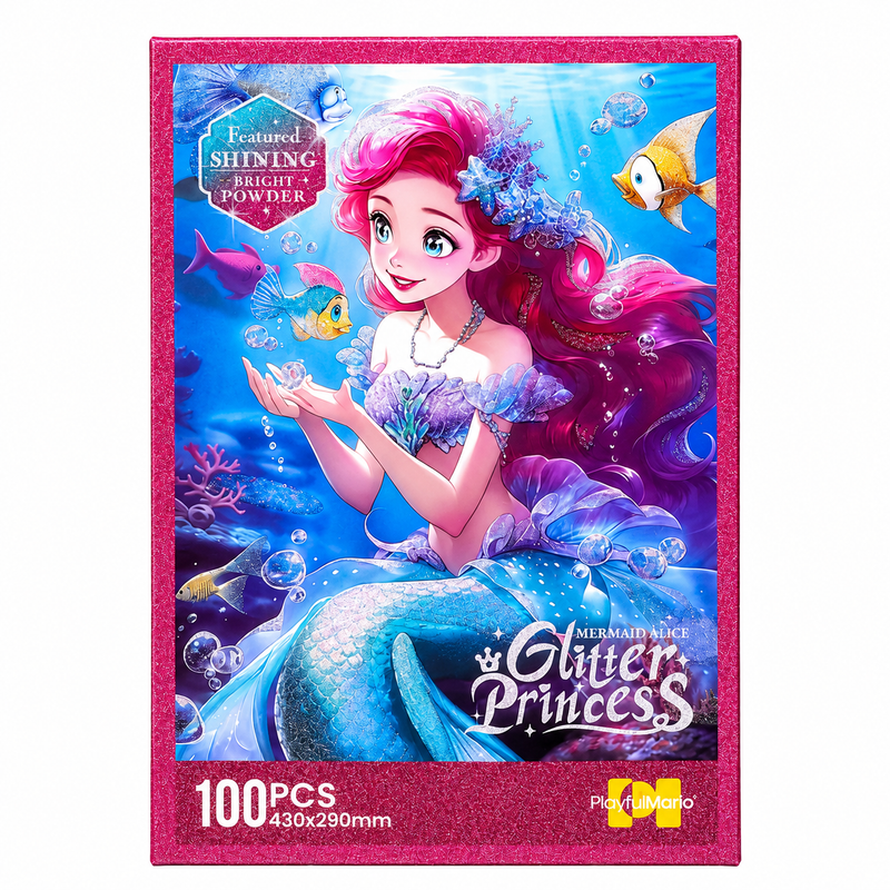 Puzzle syrenka brokatowe Glitter Princess 100 elementów dla dzieci 3+
