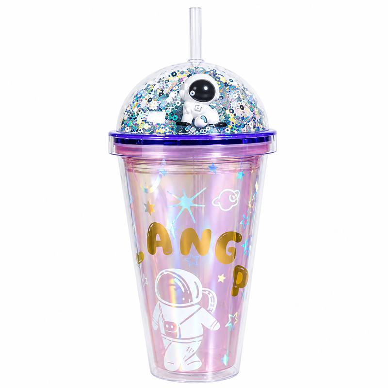 KUBEK ZE SŁONKĄ I POKRYWKĄ CHAMELEON 450ML TUMBLER KOSMOS XXL