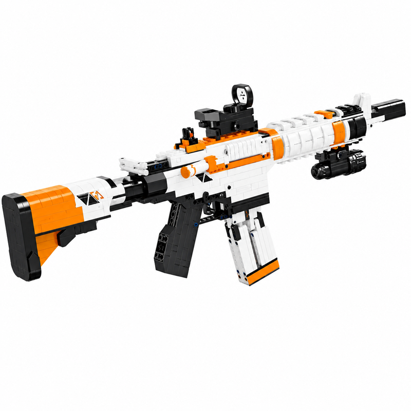 Klocki konstrukcyjne Karabin M4A1 Biało-Pomarańczowo-Czarny – 1388 elementów