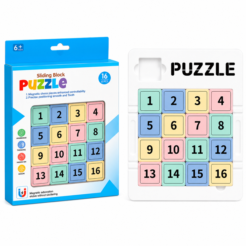 Puzzle przesuwne 1-16 gra logiczna edukacyjna układanka liczbowa