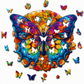 Drewniane Puzzle Motyl Kwiaty Unikalne Kształty Zwierzęta 135el A4 Prezent