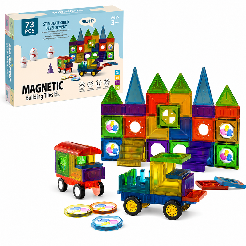 Klocki Magnetyczne 73el STEM Zestaw Edukacyjny 3D Panele Magnesy Prezent 3+