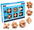 Zestaw 6 drewnianych łamigłówek IQ Collection – 6 Wooden Puzzles 6+