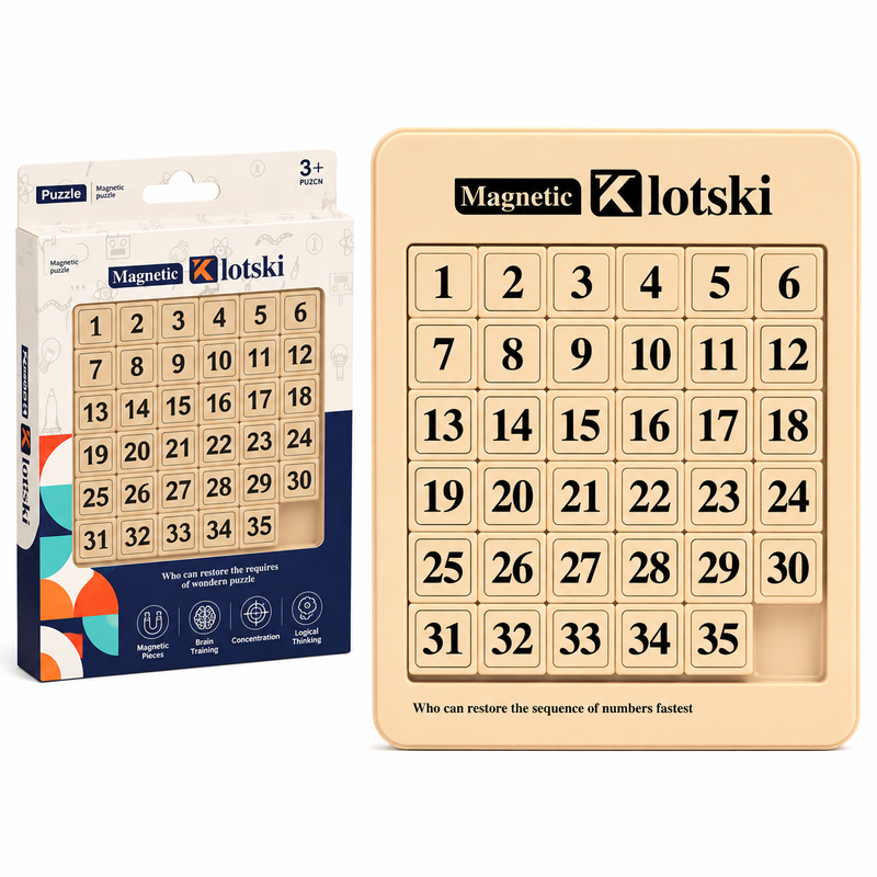 35 Puzzle Klotski gra logiczna dla dzieci magnetyczna edukacyjna łamigłówka