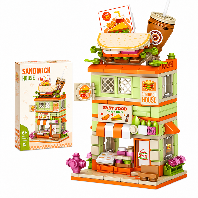KLOCKI SNACK BAR SANDWICH MINI BUDYNEK FAST FOOD ZESTAW KLOCKÓW 270 EL