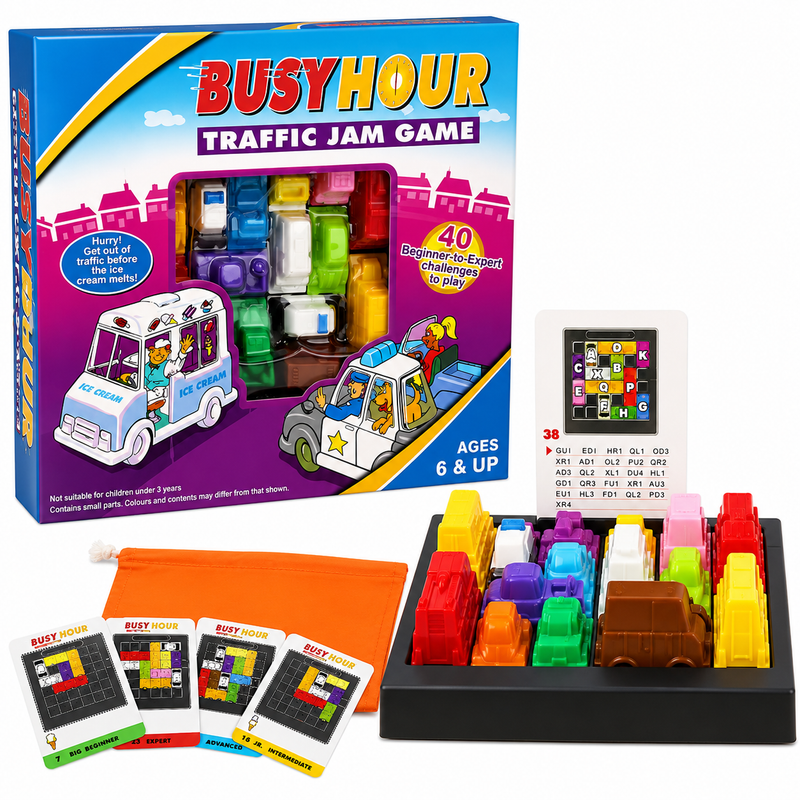 Gra Logiczna Busy Hour: Korek Uliczny, 40 Zadań, 15 Aut