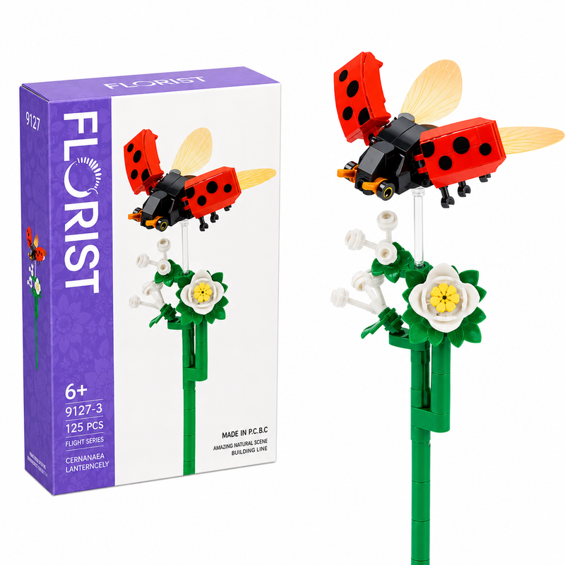 Jasmine Ladybug z klocków 104 el prezent dekoracja do biura i domu 6+