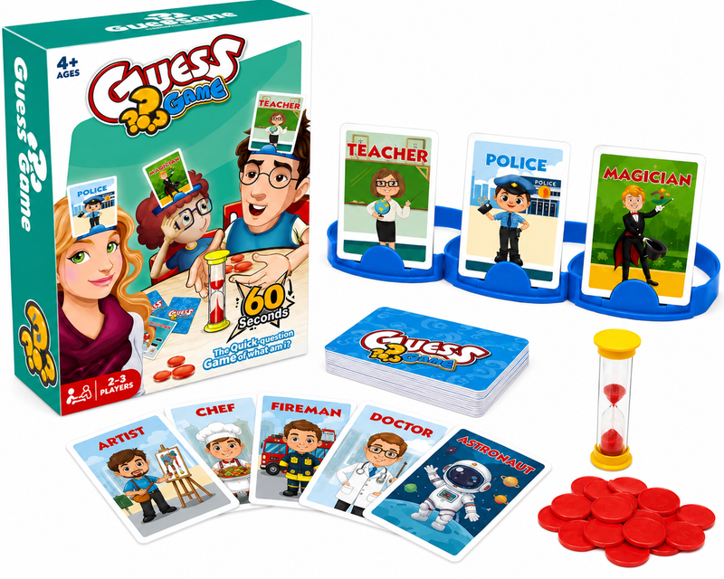 Gra Kim Jestem Guess Game Rodzinna Edukacyjna 54 Karty Klepsydra 4+