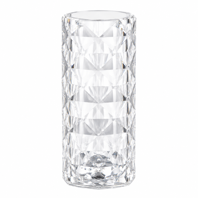 Lampka kryształowa LED RGB cylinder z pilotem USB 3 jasności 18 cm