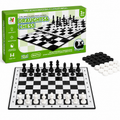 Szachy i Warcaby 2w1 – komplet 32 figur + 24 pionki, plansza