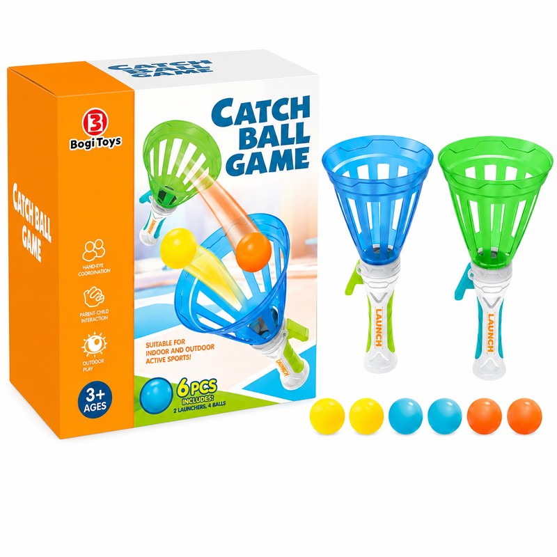 Gra Zręcznościowa Złap Piłkę Catch Ball Wyrzutnia Koszyki + 6 Piłek
