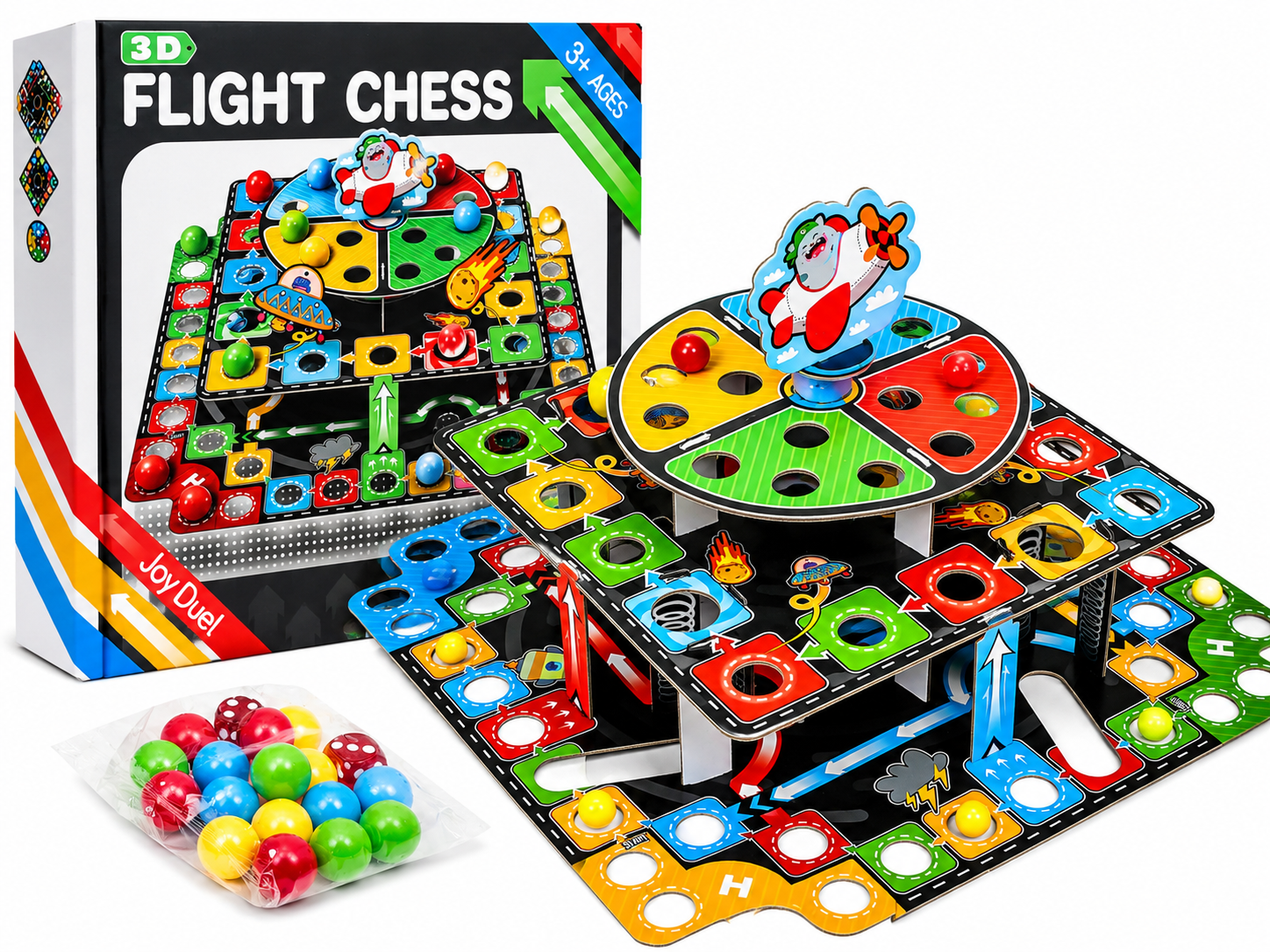 Gra planszowa 3D Flight Chess (Chińczyk 3D) – 2–4 graczy