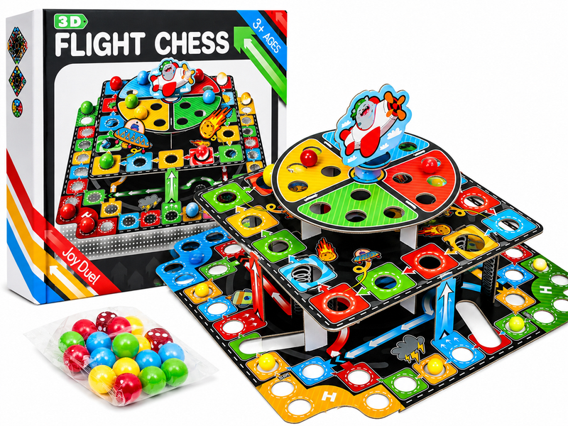 Gra planszowa 3D Flight Chess (Chińczyk 3D) – 2–4 graczy