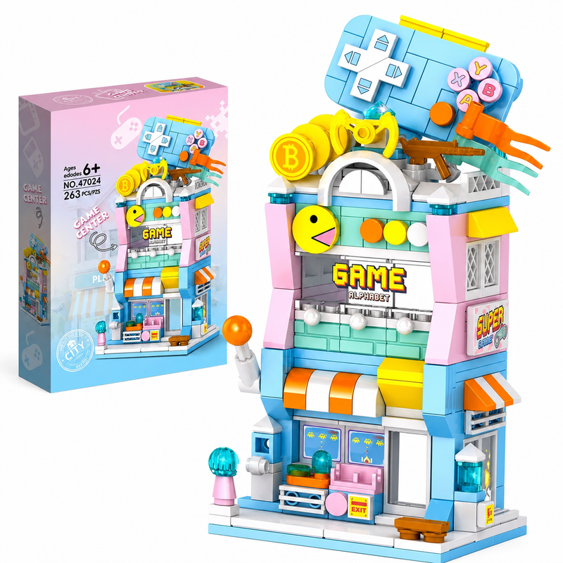 Klocki Game Center Sala Gier Arcade Mini Budynek 263 el. 6+ Prezent!
