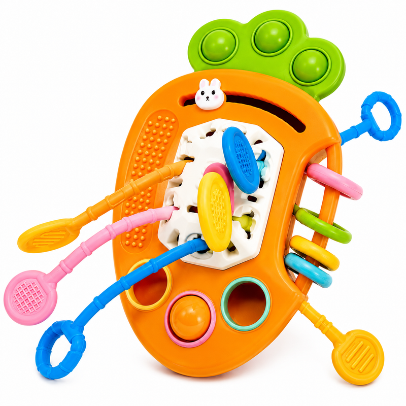 Zabawka Sensoryczna dla Niemowląt Pull String Montessori 6w1 Edukacyjna