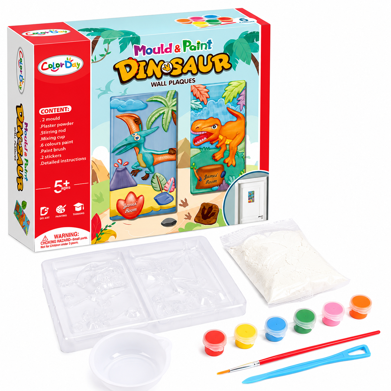 Odlewy Gipsowe Dinozaury Zestaw Kreatywny Malowanie Figurek Obrazki 3D