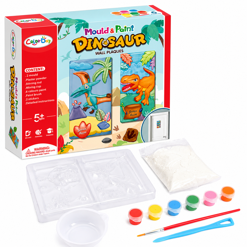 Odlewy Gipsowe Dinozaury Zestaw Kreatywny Malowanie Figurek Obrazki 3D