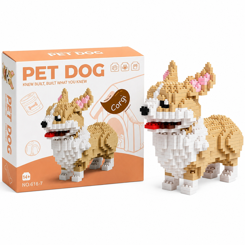Klocki Konstrukcyjne Pies Owczarek Walijski Welsh Corgi Figurka 3D 950 el.