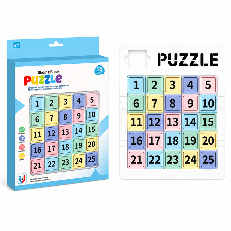 Puzzle przesuwne 1-25 gra logiczna edukacyjna układanka liczbowa