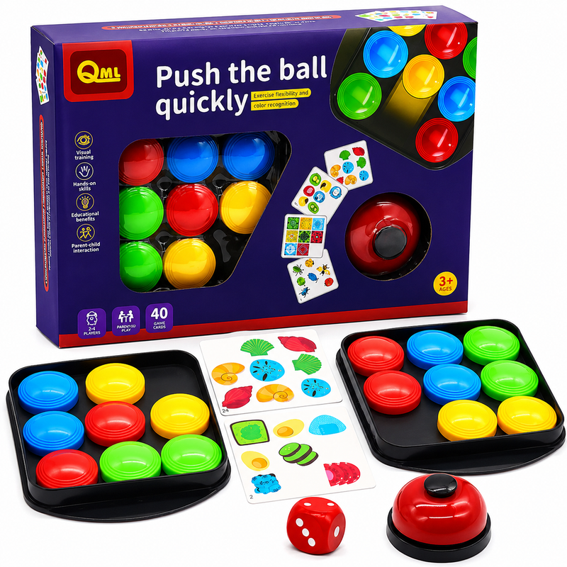 Gra Logiczna Edukacyjna Push the Ball Quickly dzwonek 40 kart