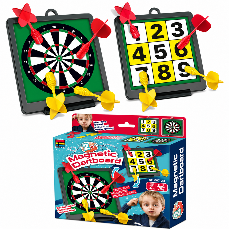 Magnetic Dart Board 2-in-1 Arcade Game for Kids