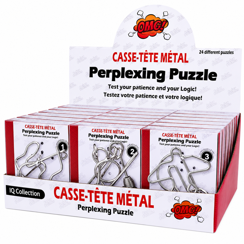 ZESTAW 24 METALOWYCH PUZZLI LOGICZNYCH IQ ŁAMIGŁÓWKI DLA DZIECI I DOROSŁYCH