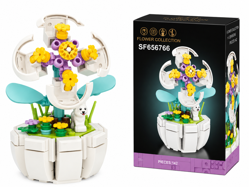 KLOCKI KWIAT PHILADELPHUS PEKINENSIS 142 EL DIY DEKOR PREZENT MODEL 3D DOMU
