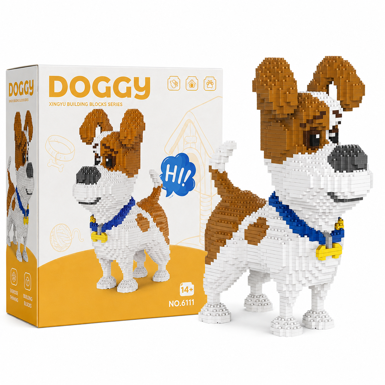 Klocki Konstrukcyjne Mikro Pies Jack Russell Terrier Figurka 3D 1930el
