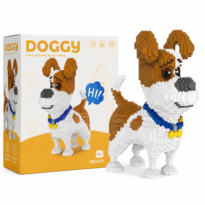 Klocki Konstrukcyjne Mikro Pies Jack Russell Terrier Figurka 3D 1930el
