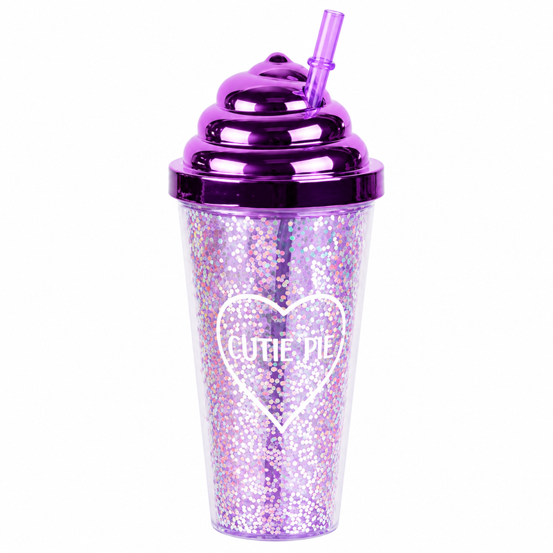 KUBEK ZE SŁONKĄ I POKRYWKĄ CHAMELEON 450ML TUMBLER CUTIE PIE XXL