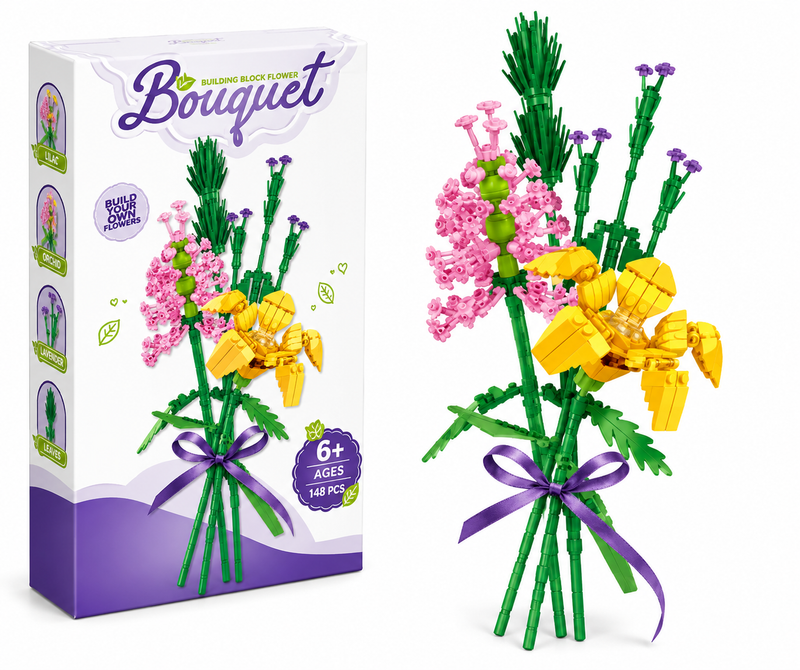 Bukiet Kwiatów z klocków Bouquet – bukiet 235 el. 6+